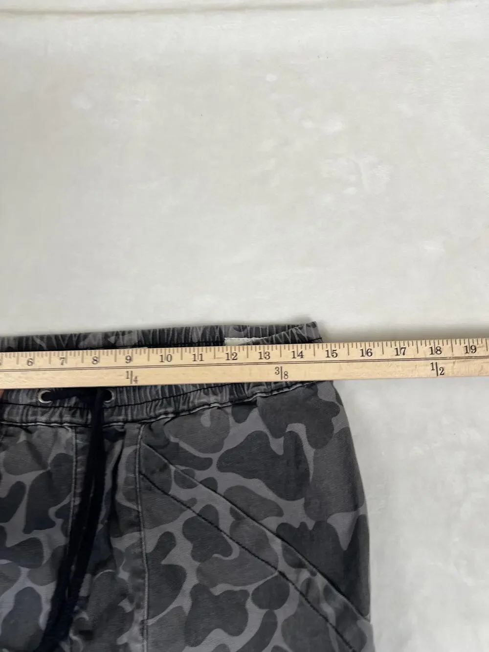 PacSun Cargo Pants Mens Small Gray Camo Regular Fit Elastic Waist Drawcord